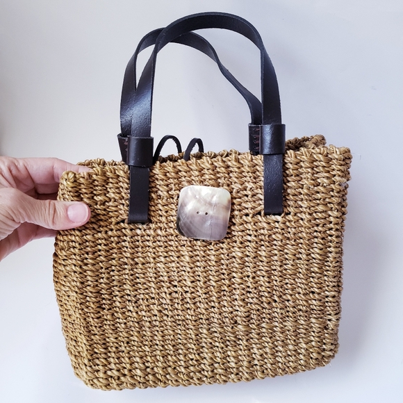 Vintage Straw Tan Mini Handbag - Picture 13 of 15